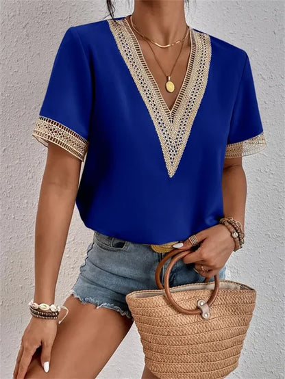 Sommerbluse Mit V Ausschnitt Für Damen | Schick