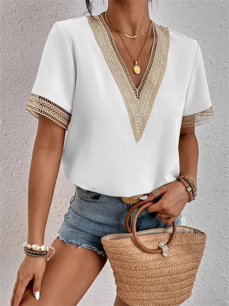 Sommerbluse Mit V Ausschnitt Für Damen | Schick