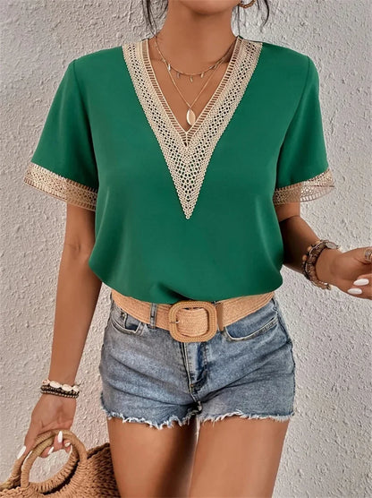 Sommerbluse Mit V Ausschnitt Für Damen | Schick