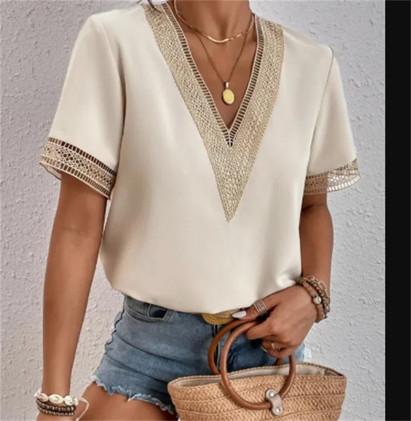 Sommerbluse Mit V Ausschnitt Für Damen | Schick