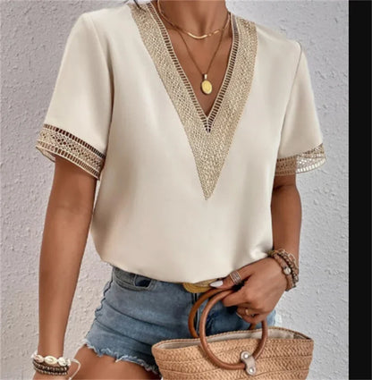 Sommerbluse Mit V Ausschnitt Für Damen | Schick